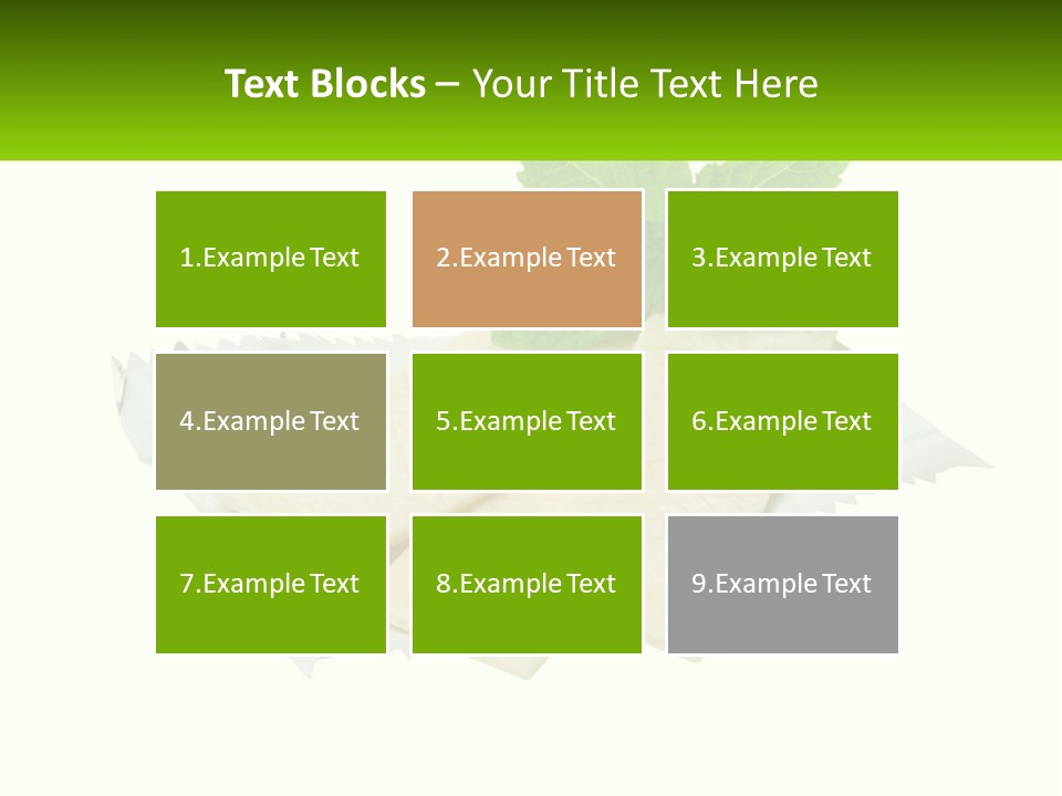 A Piece Of Cheese With A Green Leaf On Top Of It PowerPoint Template