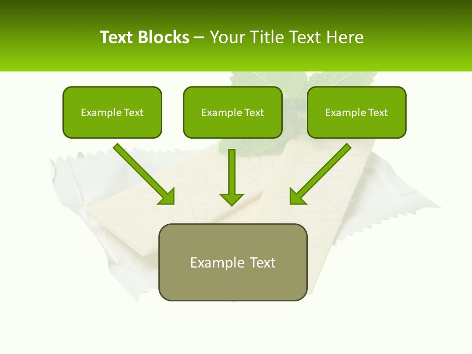 A Piece Of Cheese With A Green Leaf On Top Of It PowerPoint Template