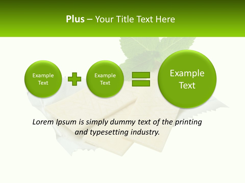A Piece Of Cheese With A Green Leaf On Top Of It PowerPoint Template