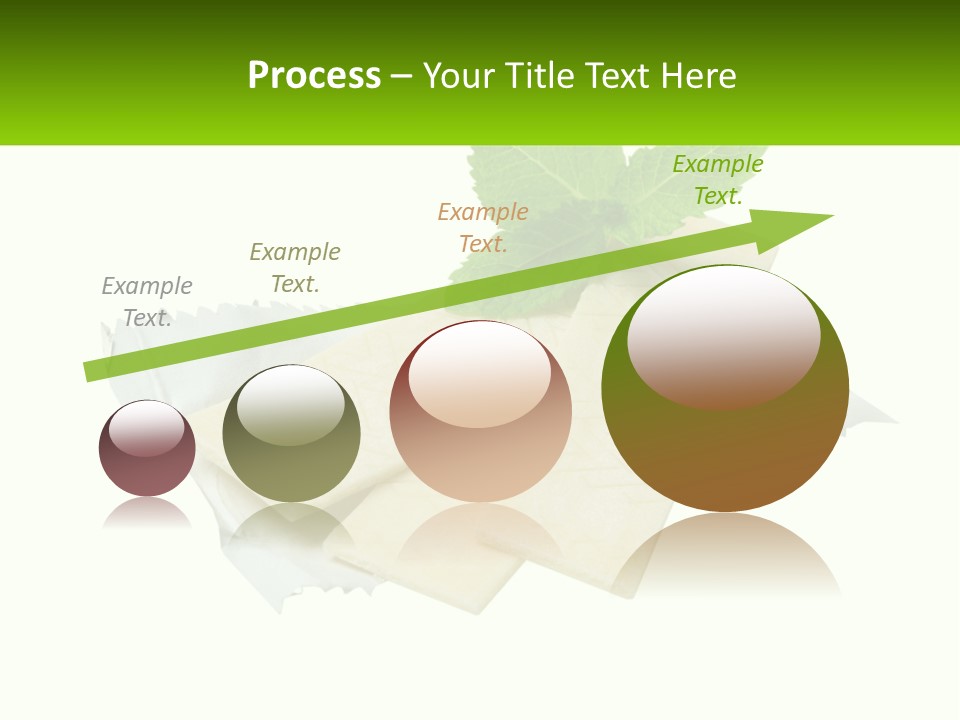 A Piece Of Cheese With A Green Leaf On Top Of It PowerPoint Template