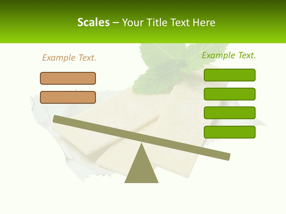 A Piece Of Cheese With A Green Leaf On Top Of It PowerPoint Template