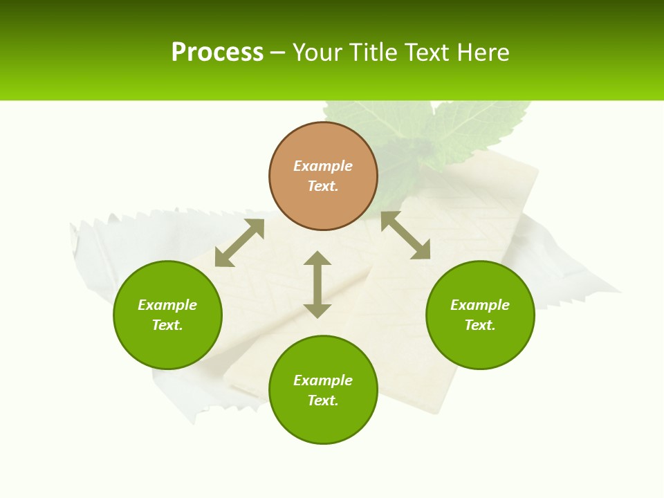 A Piece Of Cheese With A Green Leaf On Top Of It PowerPoint Template