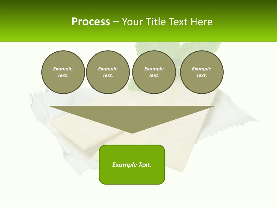 A Piece Of Cheese With A Green Leaf On Top Of It PowerPoint Template