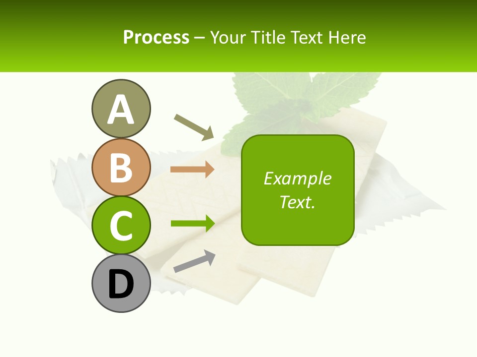 A Piece Of Cheese With A Green Leaf On Top Of It PowerPoint Template
