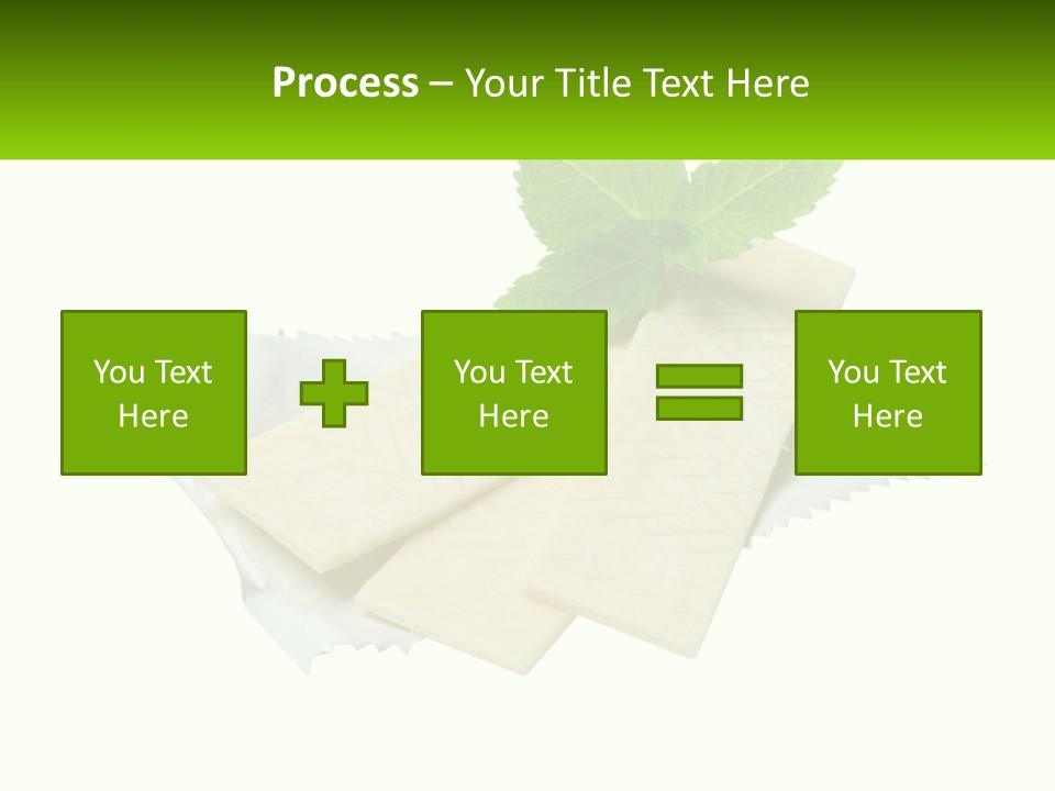 A Piece Of Cheese With A Green Leaf On Top Of It PowerPoint Template