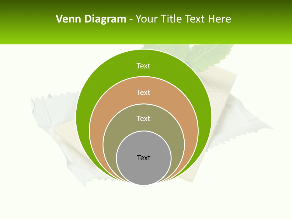 A Piece Of Cheese With A Green Leaf On Top Of It PowerPoint Template