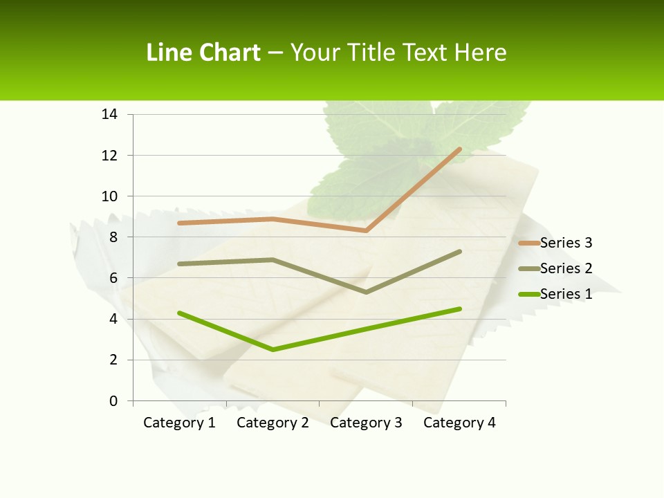 A Piece Of Cheese With A Green Leaf On Top Of It PowerPoint Template