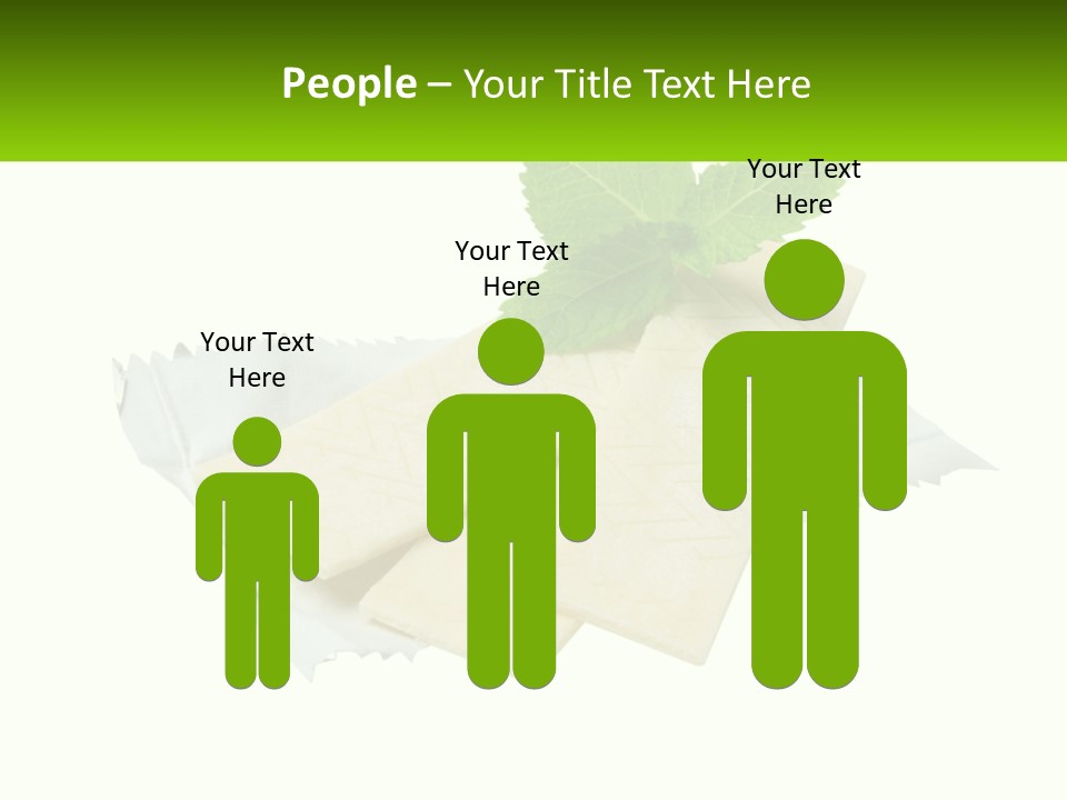 A Piece Of Cheese With A Green Leaf On Top Of It PowerPoint Template