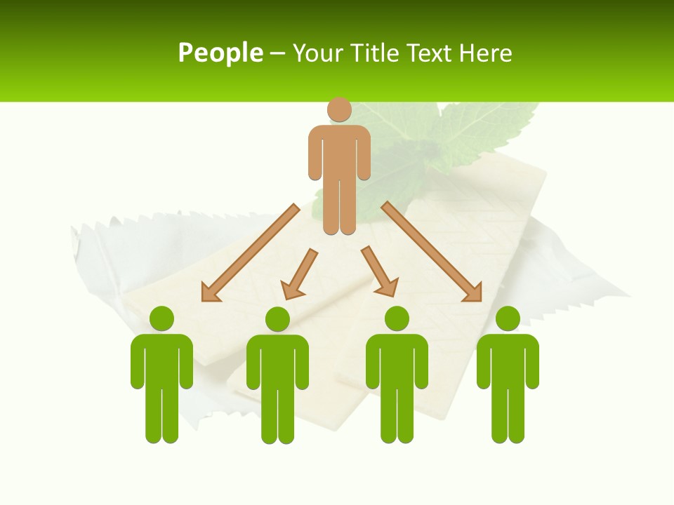 A Piece Of Cheese With A Green Leaf On Top Of It PowerPoint Template