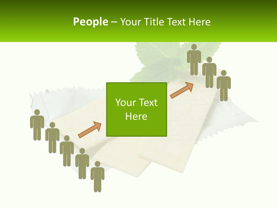 A Piece Of Cheese With A Green Leaf On Top Of It PowerPoint Template