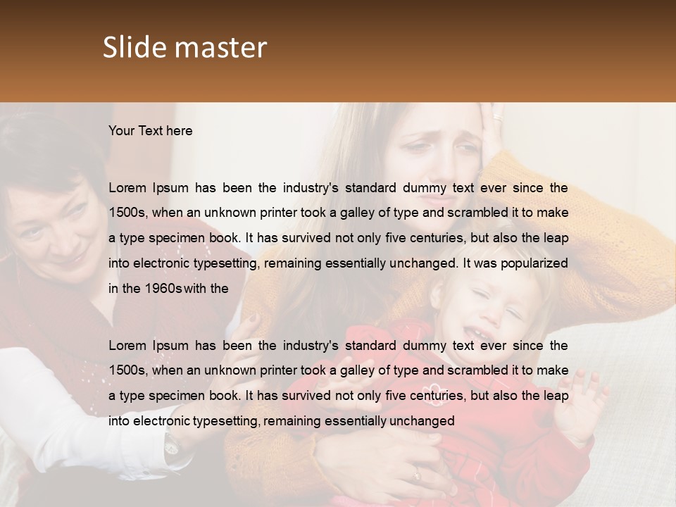 A Woman Holding A Baby And A Woman Holding A Child PowerPoint Template