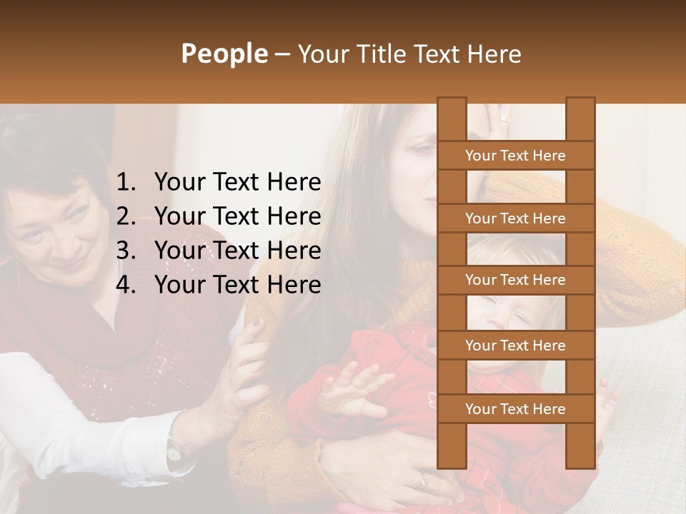 A Woman Holding A Baby And A Woman Holding A Child PowerPoint Template