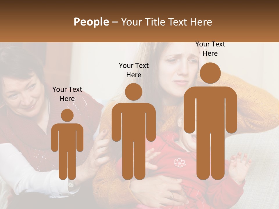 A Woman Holding A Baby And A Woman Holding A Child PowerPoint Template