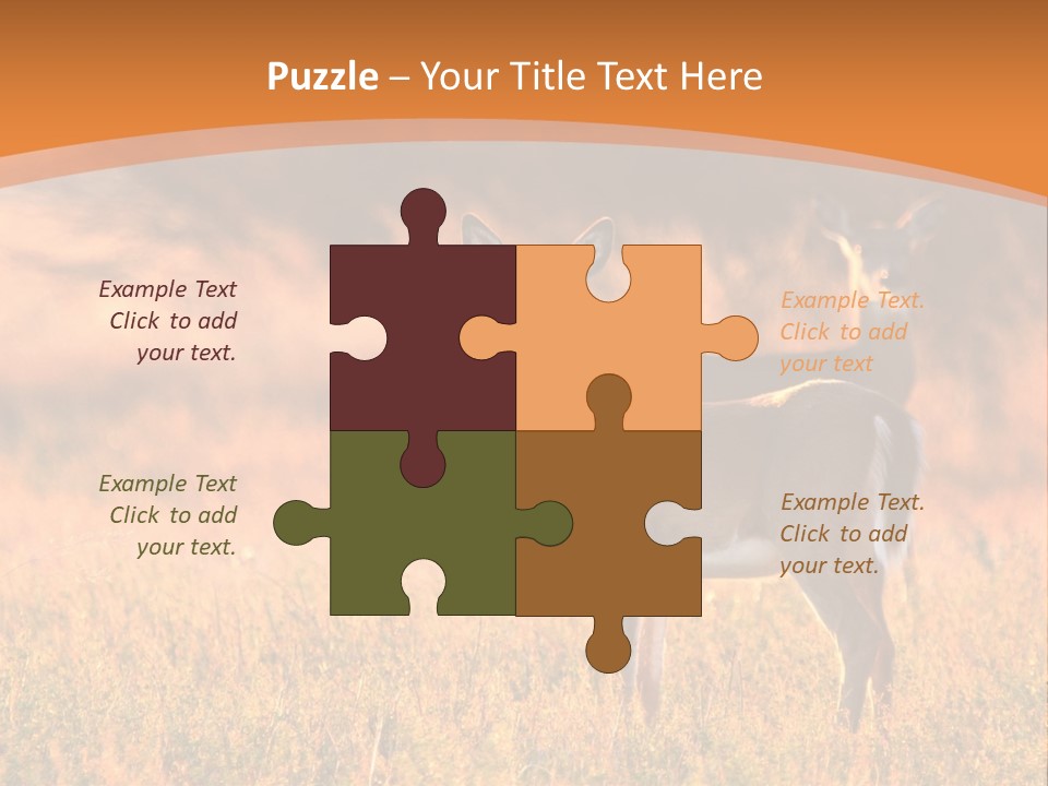 A Couple Of Deer Standing On Top Of A Grass Covered Field PowerPoint Template