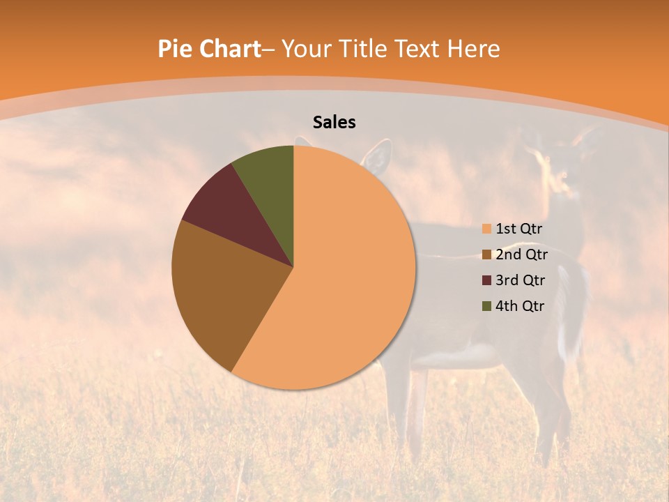 A Couple Of Deer Standing On Top Of A Grass Covered Field PowerPoint Template