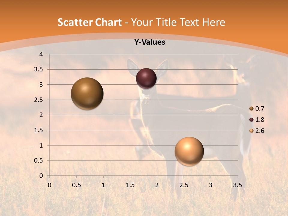 A Couple Of Deer Standing On Top Of A Grass Covered Field PowerPoint Template