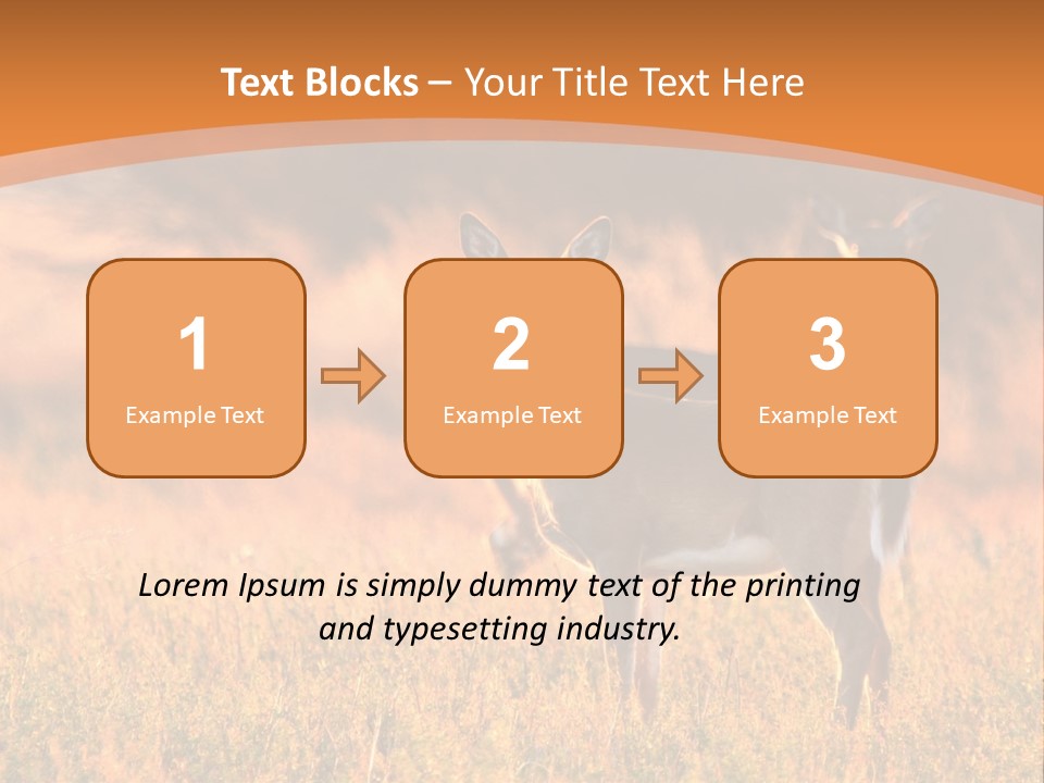 A Couple Of Deer Standing On Top Of A Grass Covered Field PowerPoint Template