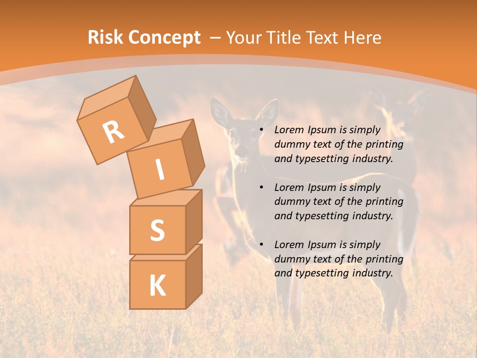 A Couple Of Deer Standing On Top Of A Grass Covered Field PowerPoint Template