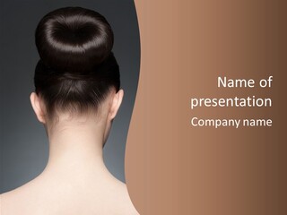 A Woman's Back With Her Hair In A Bun PowerPoint Template