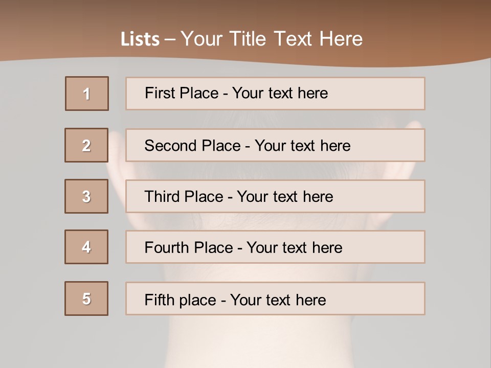 A Woman's Back With Her Hair In A Bun PowerPoint Template