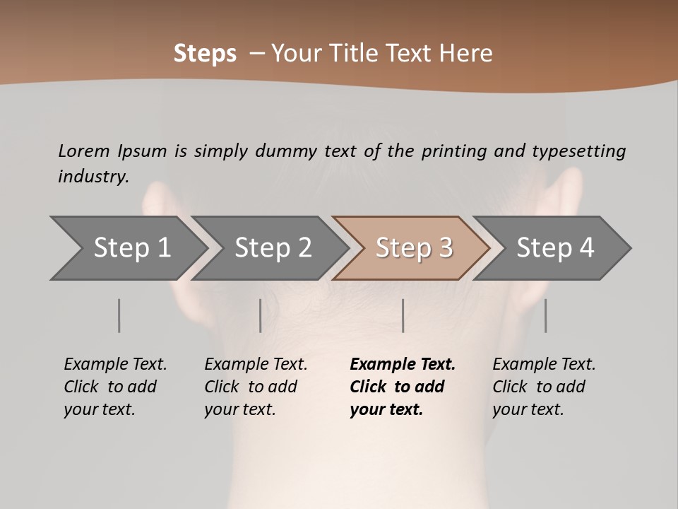 A Woman's Back With Her Hair In A Bun PowerPoint Template