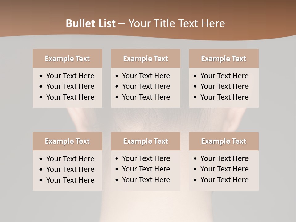 A Woman's Back With Her Hair In A Bun PowerPoint Template