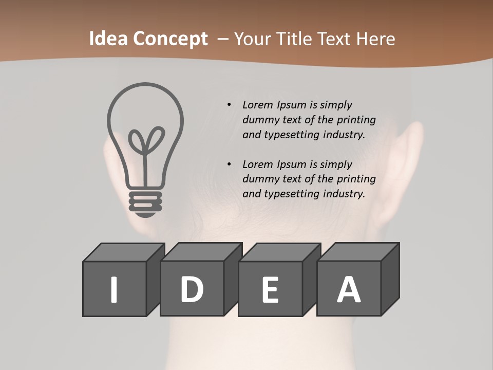 A Woman's Back With Her Hair In A Bun PowerPoint Template