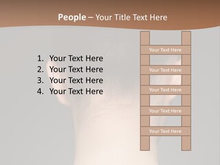 A Woman's Back With Her Hair In A Bun PowerPoint Template