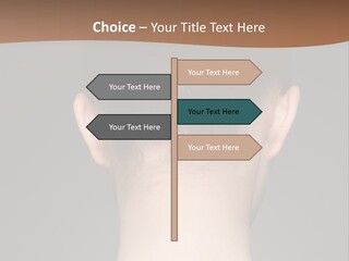 A Woman's Back With Her Hair In A Bun PowerPoint Template