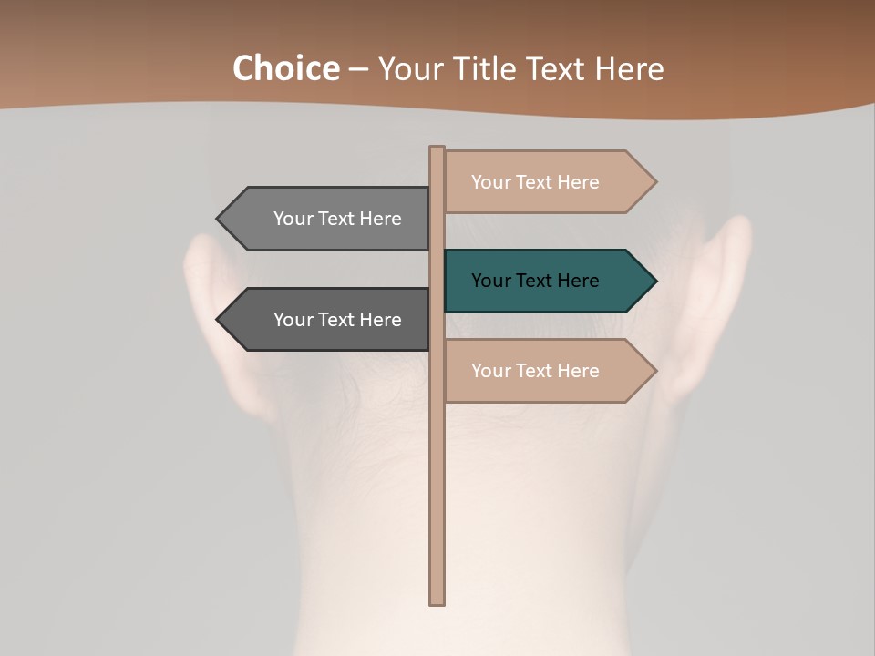 A Woman's Back With Her Hair In A Bun PowerPoint Template