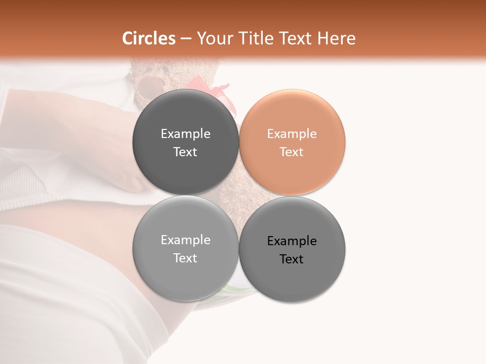 A Pregnant Woman Holding A Teddy Bear In Her Belly PowerPoint Template