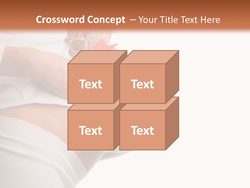 A Pregnant Woman Holding A Teddy Bear In Her Belly PowerPoint Template