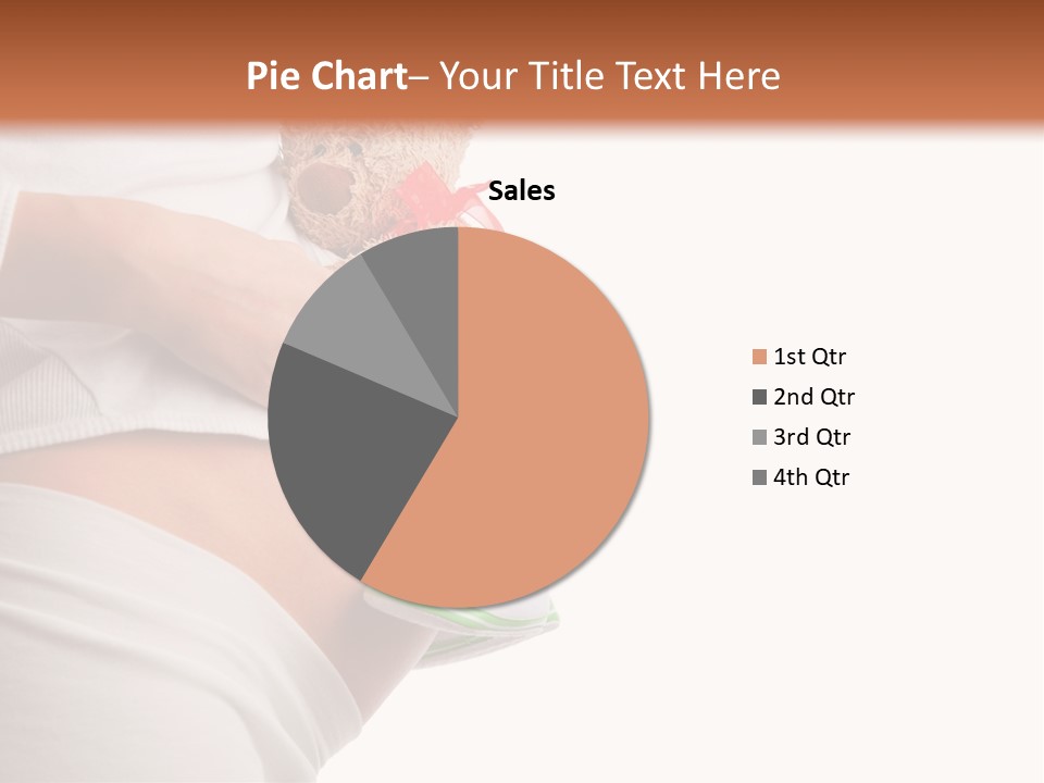 A Pregnant Woman Holding A Teddy Bear In Her Belly PowerPoint Template