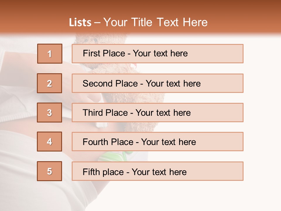 A Pregnant Woman Holding A Teddy Bear In Her Belly PowerPoint Template