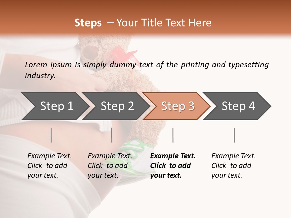 A Pregnant Woman Holding A Teddy Bear In Her Belly PowerPoint Template