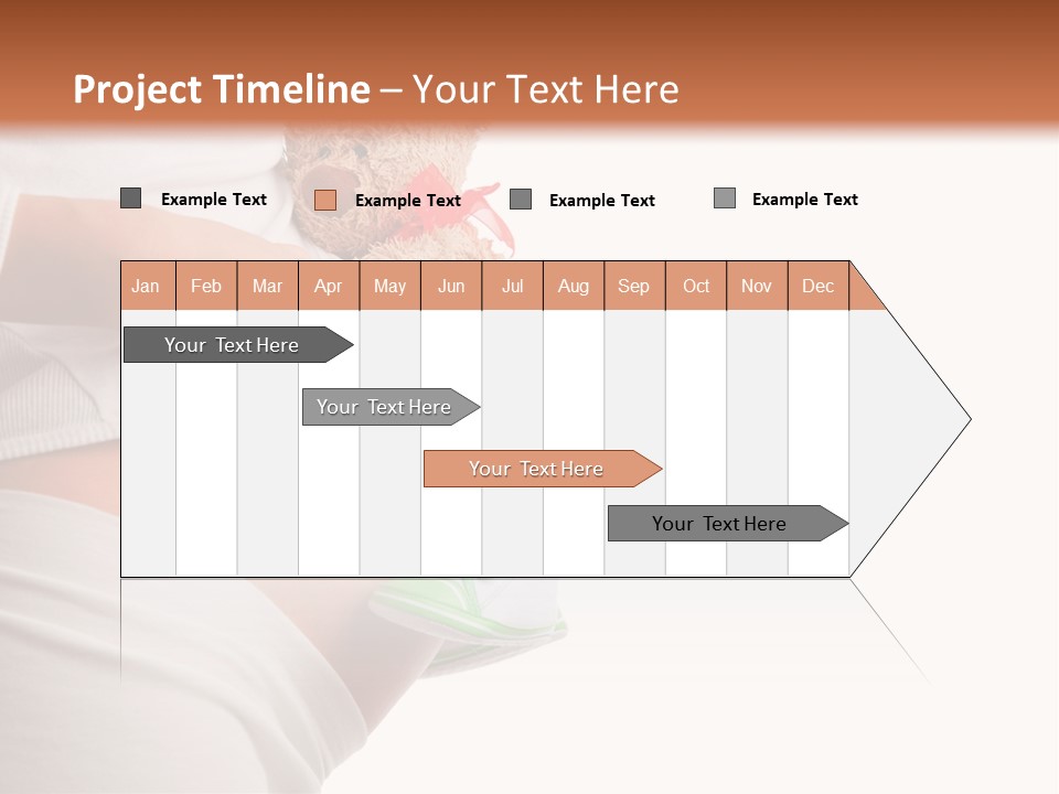 A Pregnant Woman Holding A Teddy Bear In Her Belly PowerPoint Template