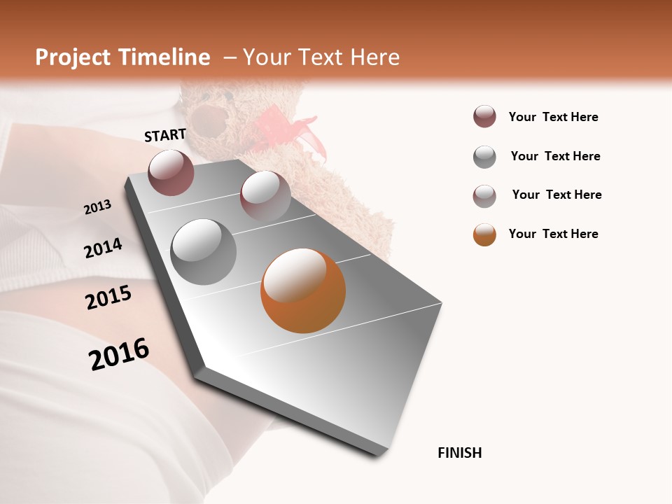 A Pregnant Woman Holding A Teddy Bear In Her Belly PowerPoint Template