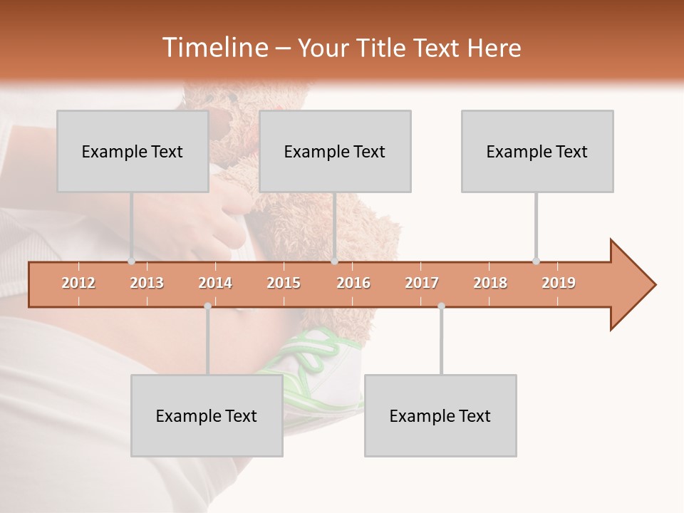 A Pregnant Woman Holding A Teddy Bear In Her Belly PowerPoint Template