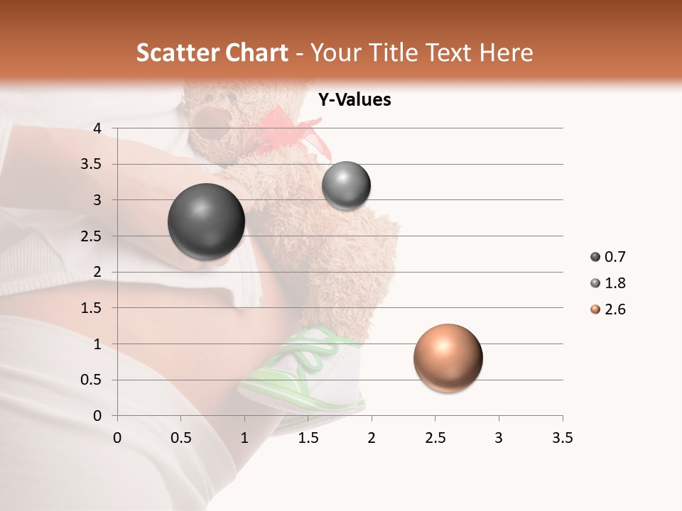 A Pregnant Woman Holding A Teddy Bear In Her Belly PowerPoint Template
