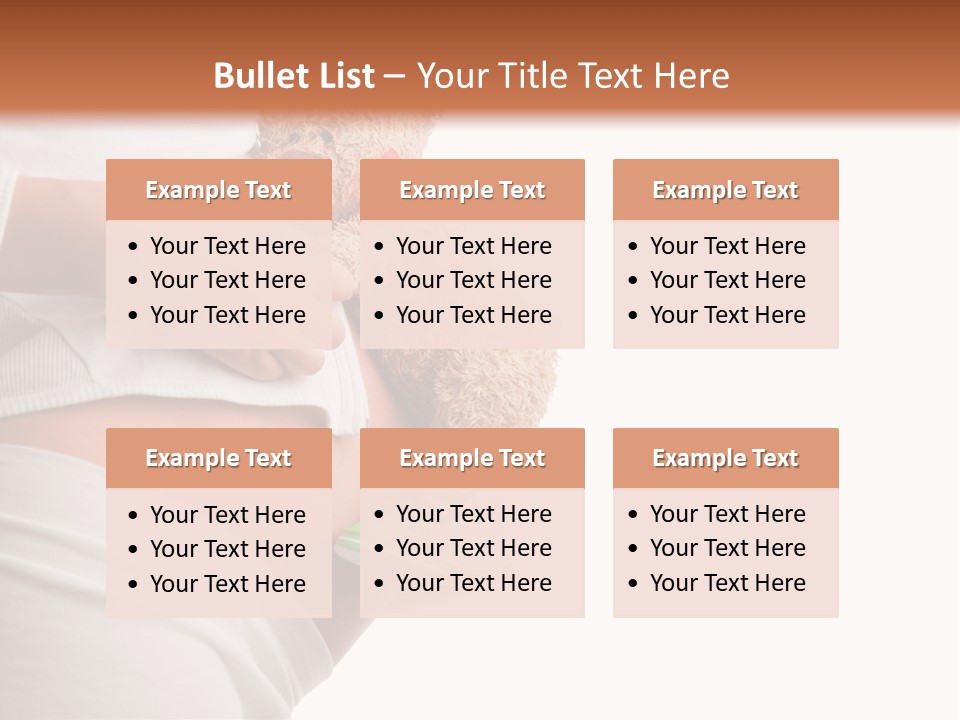 A Pregnant Woman Holding A Teddy Bear In Her Belly PowerPoint Template