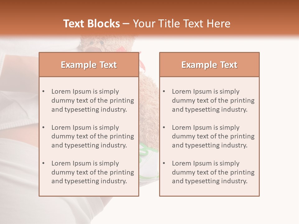 A Pregnant Woman Holding A Teddy Bear In Her Belly PowerPoint Template