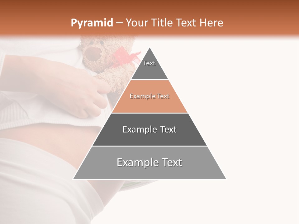 A Pregnant Woman Holding A Teddy Bear In Her Belly PowerPoint Template