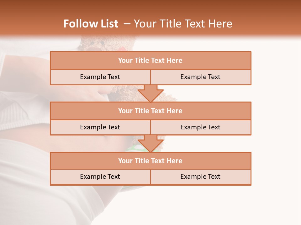 A Pregnant Woman Holding A Teddy Bear In Her Belly PowerPoint Template
