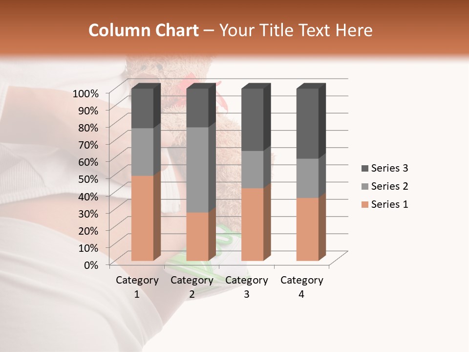 A Pregnant Woman Holding A Teddy Bear In Her Belly PowerPoint Template