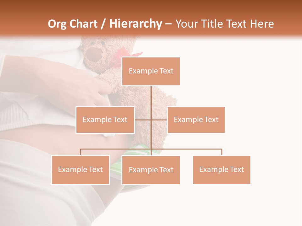 A Pregnant Woman Holding A Teddy Bear In Her Belly PowerPoint Template