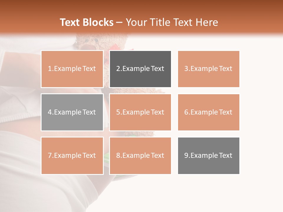 A Pregnant Woman Holding A Teddy Bear In Her Belly PowerPoint Template