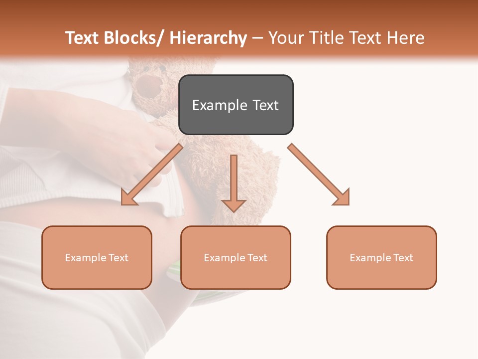 A Pregnant Woman Holding A Teddy Bear In Her Belly PowerPoint Template