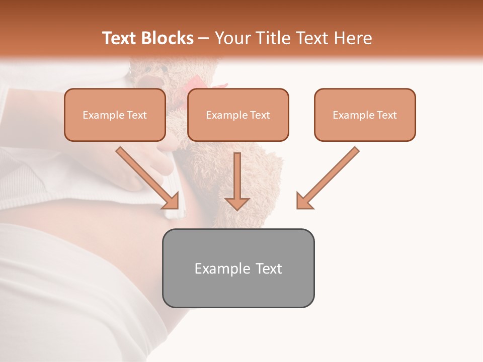 A Pregnant Woman Holding A Teddy Bear In Her Belly PowerPoint Template
