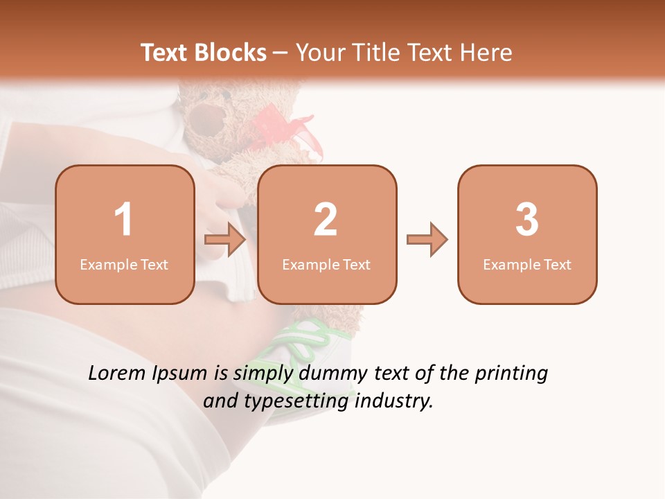 A Pregnant Woman Holding A Teddy Bear In Her Belly PowerPoint Template