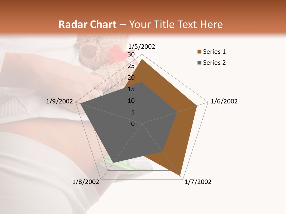 A Pregnant Woman Holding A Teddy Bear In Her Belly PowerPoint Template
